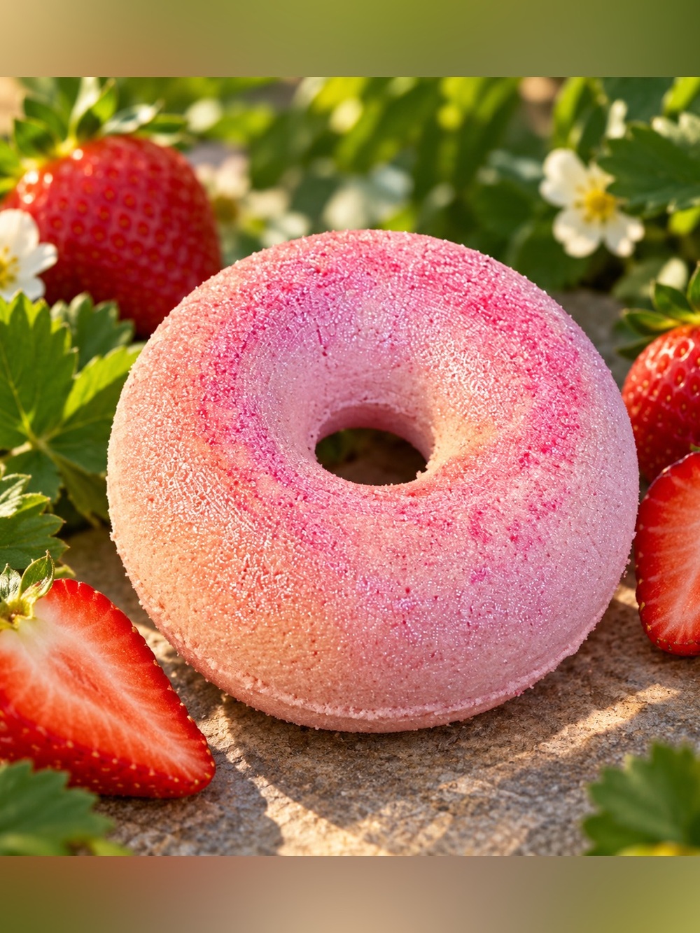 PINK STRAWBERRY donut bath bomb